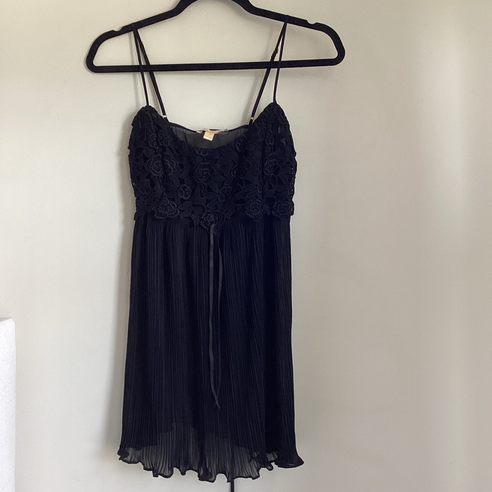 Flora Nikrooz Chemise Womens Small Black Lace Babydoll Whimsygoth Y2K
